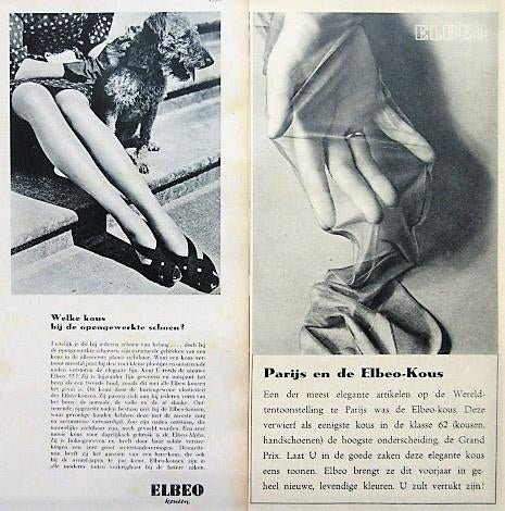 2 vintage advertenties reclames panties nylons 194 Elbeo, Ophalen of Verzenden