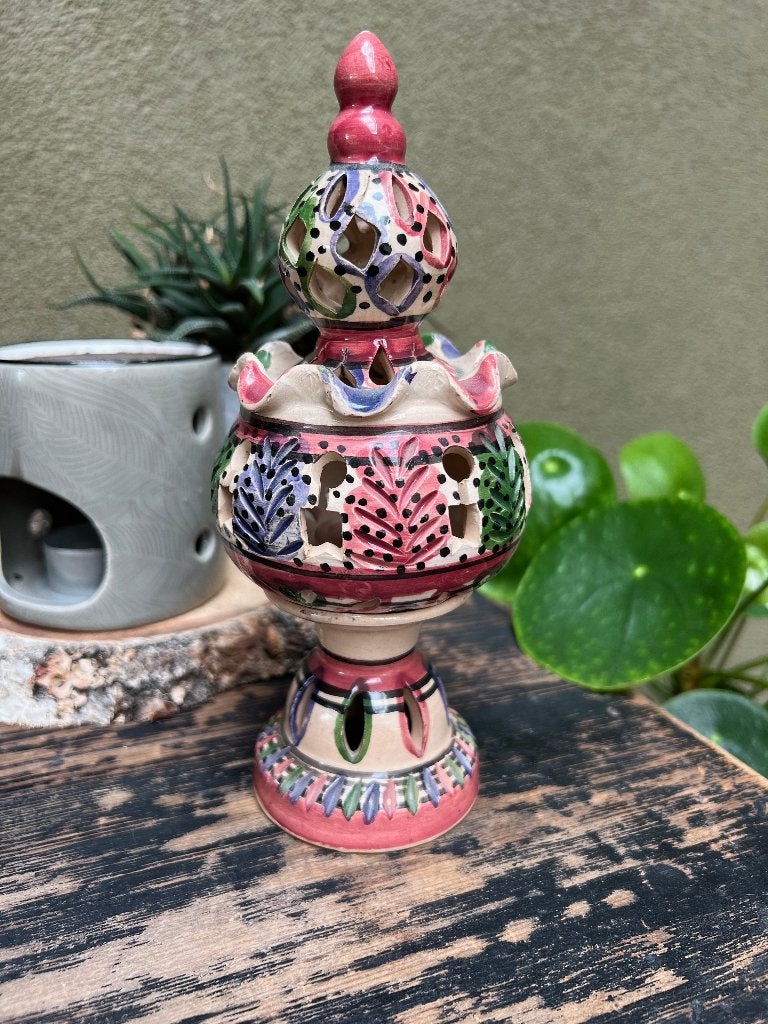 Marokkaans arabische kaarsenhouder brander, 19 cm, Verburgt Vintage, Meerkleurig, Ophalen of Verzenden