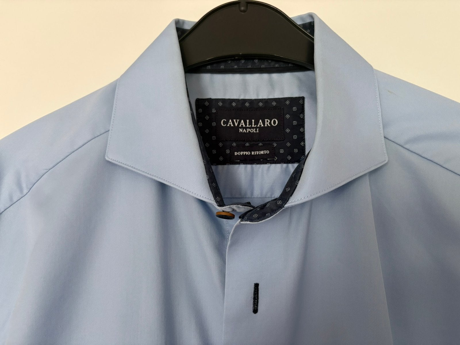 Overhemd Cavallaro Napoli, zgan, Kleding | Heren, Ophalen of Verzenden, Zo goed als nieuw, Blauw, Halswijdte 41/42 (L)