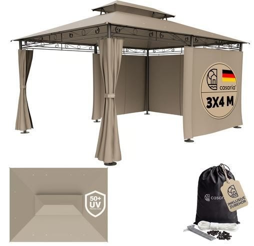 Partytent paviljoen pagodetent 3x4m Taupe GRATIS BEZORGD!, Verzenden, Minder dan 4 meter, Nieuw, Nvt