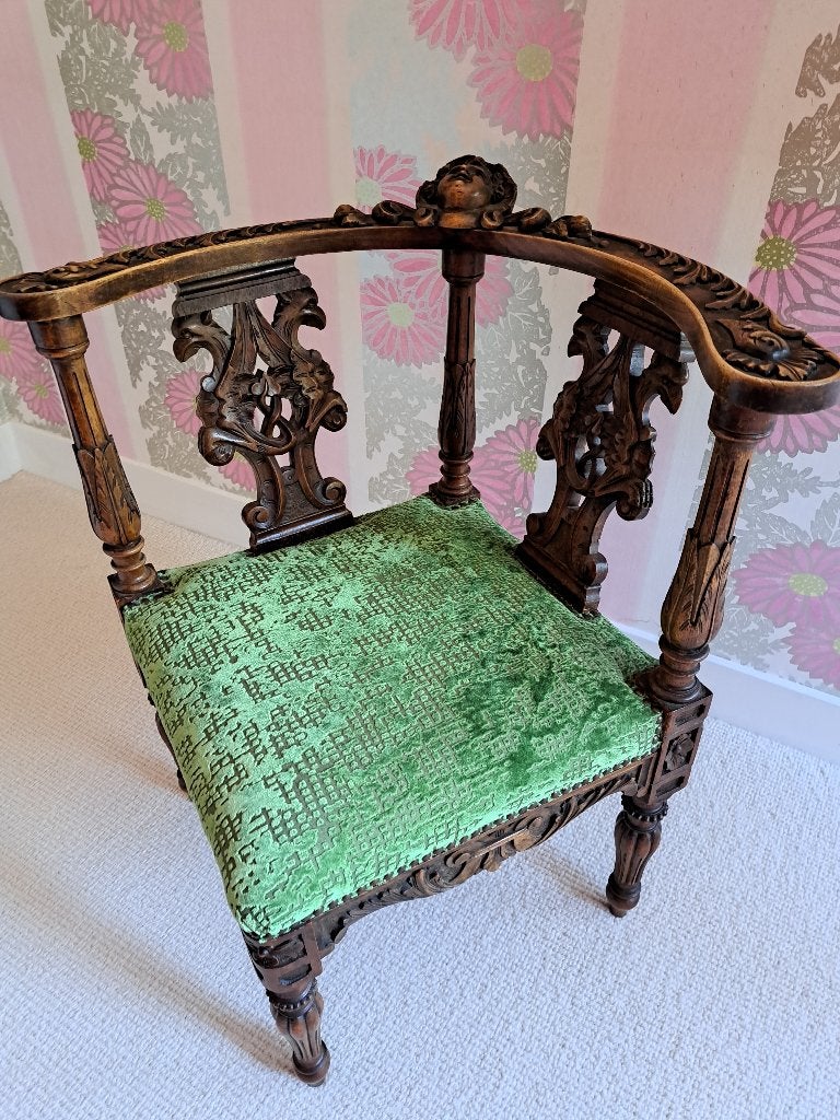 Antiek hoekstoeltje stof Designers Guild, Ophalen