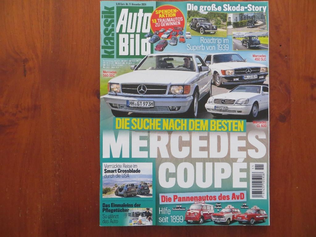 Autobild Klassik 11 2024 Mercedes-Benz Coupés: 560 SEC, e.a., Boeken, Auto's | Folders en Tijdschriften, Ophalen of Verzenden