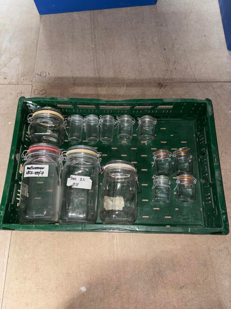 Diverse maten weckpotten, Voorraadpot, Ophalen, Gebruikt, Glas