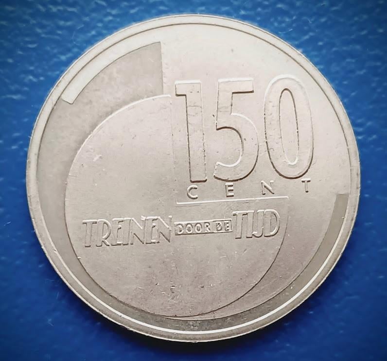 Penning 150 cent 1989 "Treinen door de tijd", Postzegels en Munten, Penningen en Medailles, Verzenden, Overige materialen, Nederland