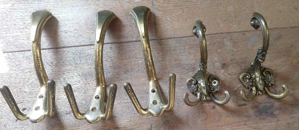 Koperen/Bronzen jassen - kleerhaken - hoeft niet in 1 koop, Ophalen of Verzenden, Gebruikt