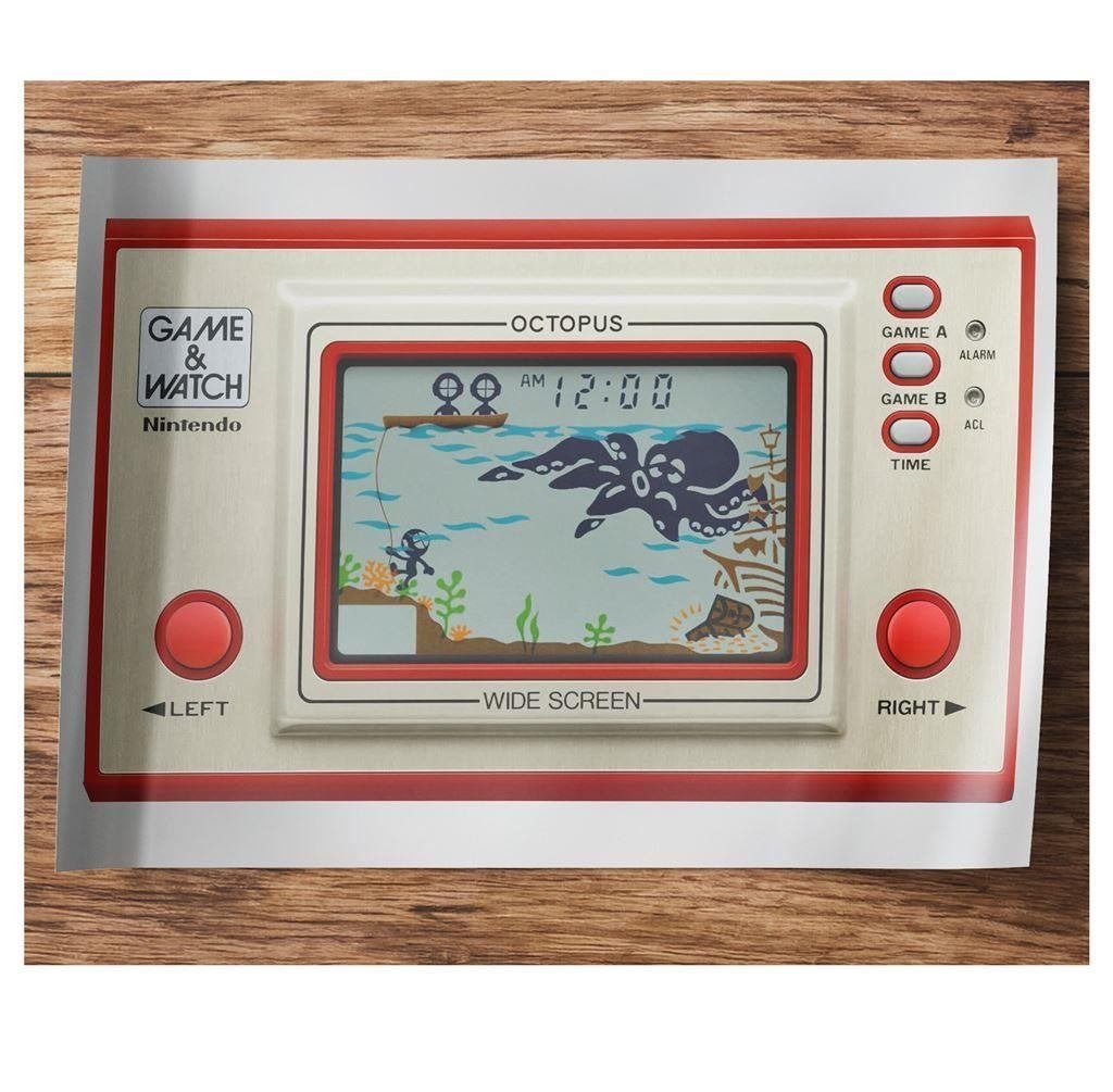 Nintendo Game & Watch Poster Octopus Retro Game, Verzenden, Nieuw, A1 t/m A3, Film en Tv