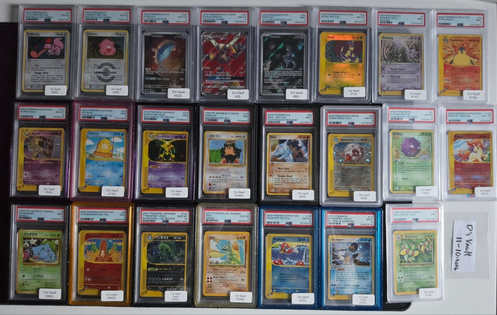 Pokemon psa 7 8 9 10 Slabs Raw Modern Vintage Expedition, Ophalen of Verzenden, Meerdere kaarten, Foil