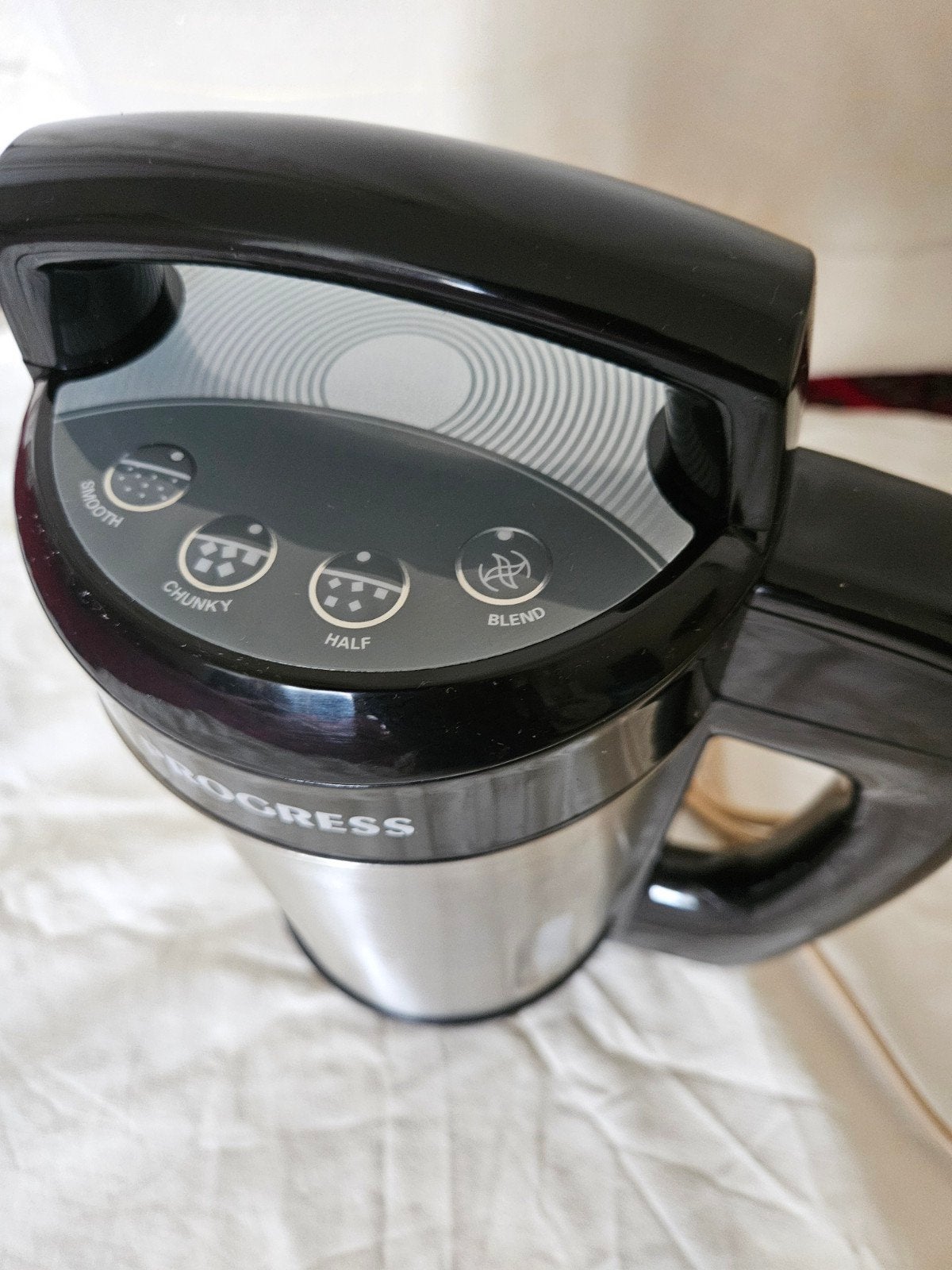 Progress Digitale Soepblender/Soepmaker 1.6L - Zwart/RVS, Witgoed en Apparatuur, 1 tot 2 liter, Ophalen, Zo goed als nieuw, 3 snelheden of meer