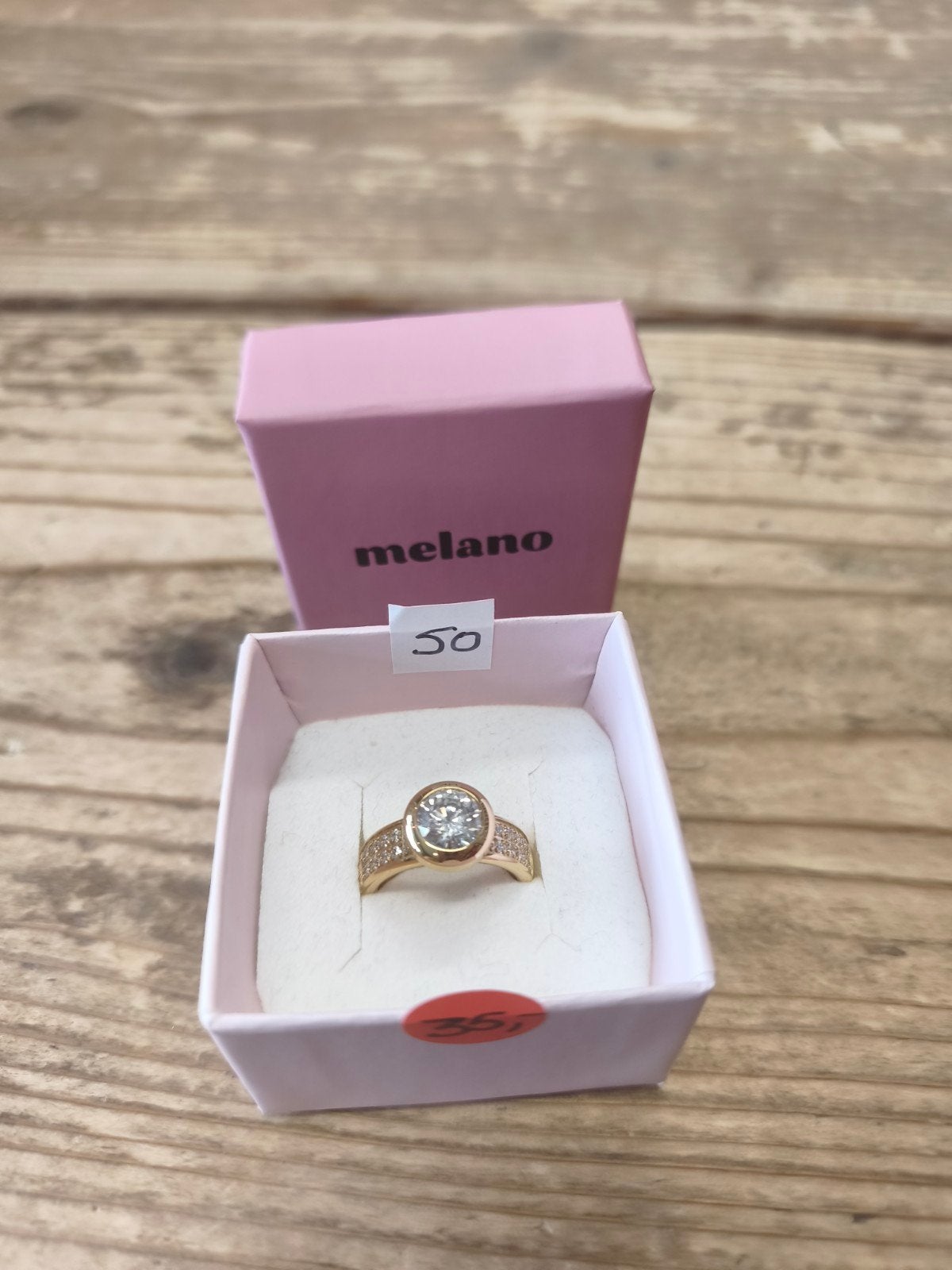 Melano ring met strass maat 50, IJzer of Staal, Nieuw, Ophalen of Verzenden, 17 tot 18