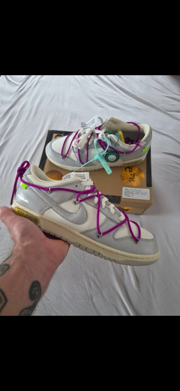 Nike Dunk Low Off-White Lot 21 - Maat 45 nieuw, Wit, Nike, Ophalen of Verzenden, Sneakers of Gympen