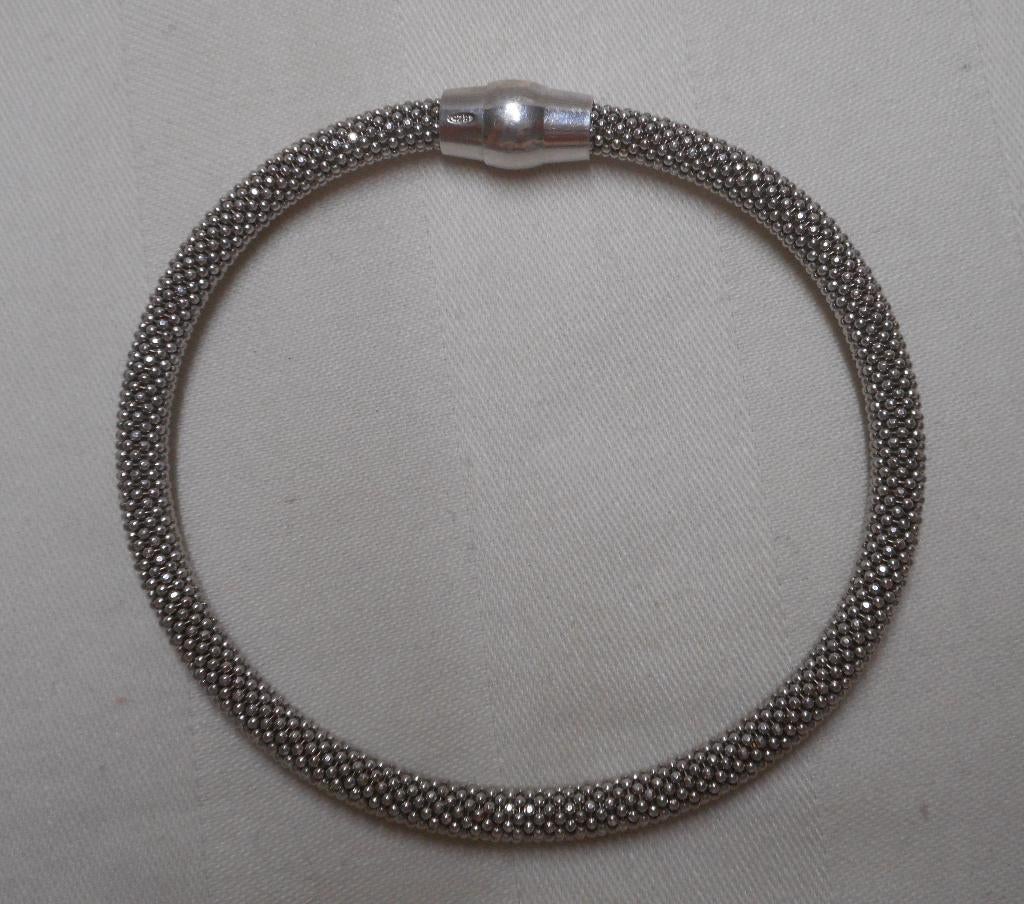 Zilveren armband met magneet sluiting nr.144, Verzenden, Zo goed als nieuw, Zilver, Zilver