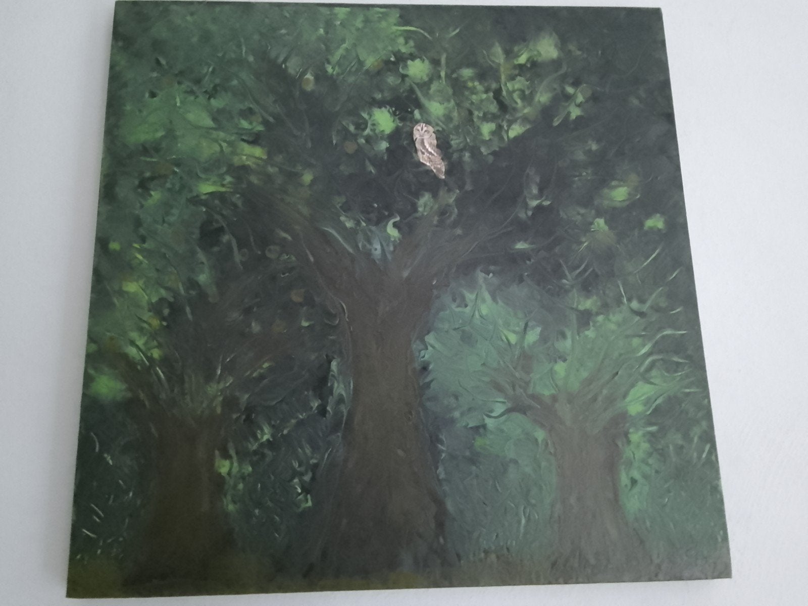 schilderij "donker bos", Ophalen, Kunststof, Gemengde techniek, Landschap