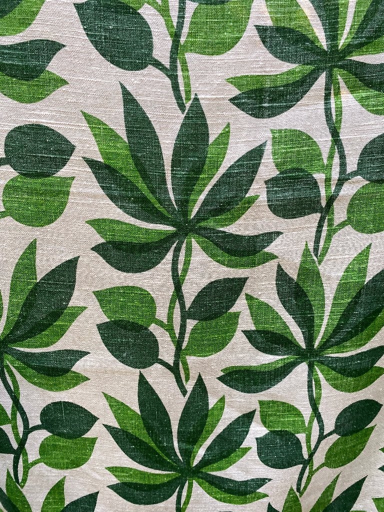 Vintage Original Ploegstof Floraal motief, linnen, jaren 60, Gebruikt, 120 cm of meer, Beige, Ophalen of Verzenden