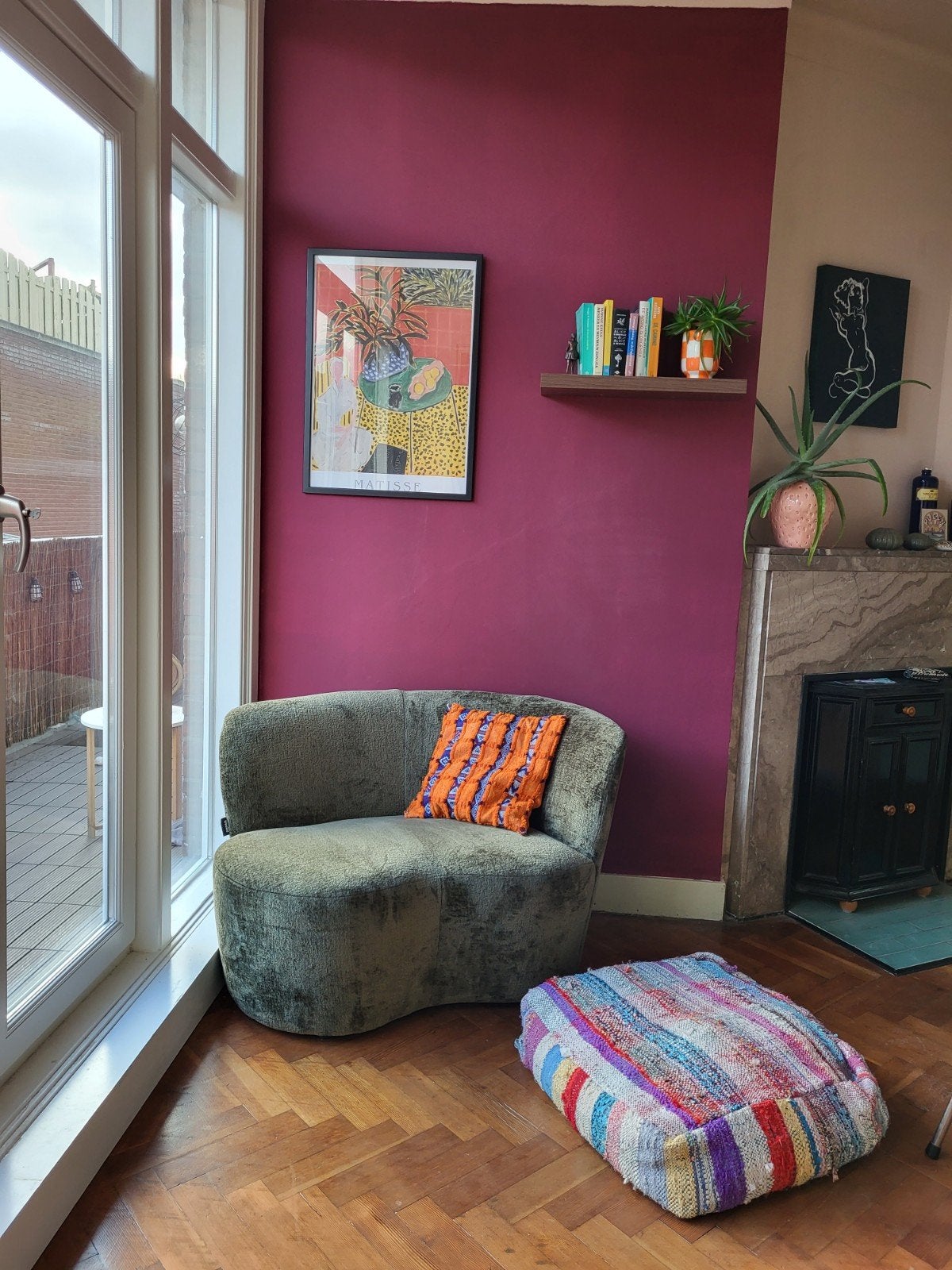 Groene Woood fauteuil - Zo goed als nieuw, Huis en Inrichting, Ophalen, Zo goed als nieuw, Stof, Modern, Comfortabel