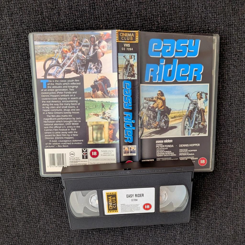 Easy Rider (1969) VHS Videoband, UK Import, NNO, Alle leeftijden, Ophalen of Verzenden, Zo goed als nieuw, Actie en Avontuur