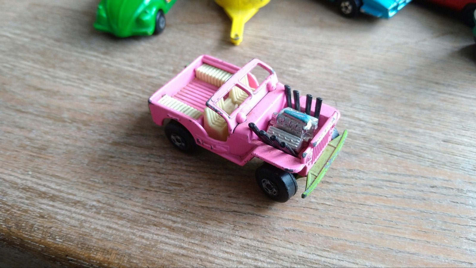 Matchbox superfast nr2 jeep hot rod lesney roze auto, Ophalen of Verzenden, Auto