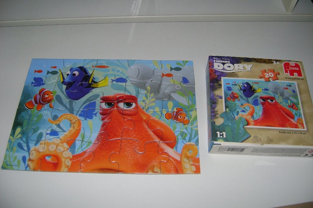 disney finding dory puzzel van 20stukjes van jumbo, Ophalen of Verzenden, Meer dan 50 stukjes, Zo goed als nieuw, 2 tot 4 jaar