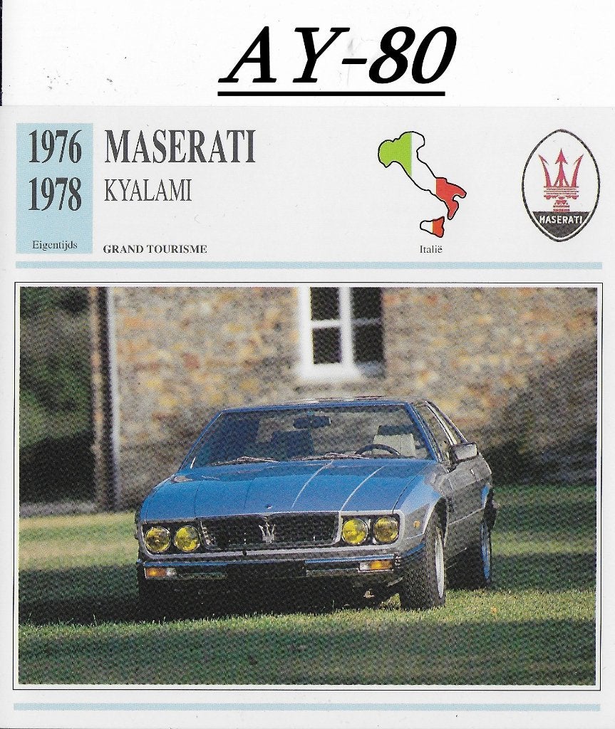 Ay80 autokaart maserati kyalami ( 1976 - 1978 ), Ophalen of Verzenden, Zo goed als nieuw, Auto's