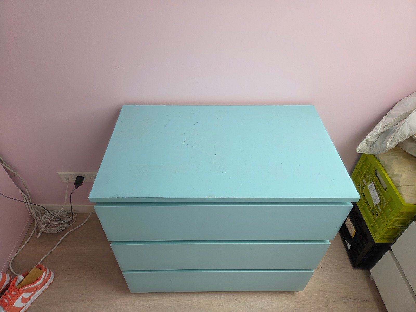 Blauwe Malm Ladekast, Huis en Inrichting, Woonaccessoires | Kisten, Ophalen, 100 tot 150 cm