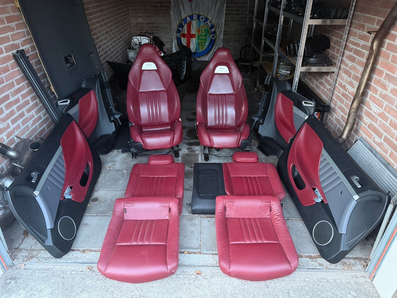 Alfa Romeo Brera/Spider bekledingset rood leder, Ophalen, Gebruikt, Alfa Romeo