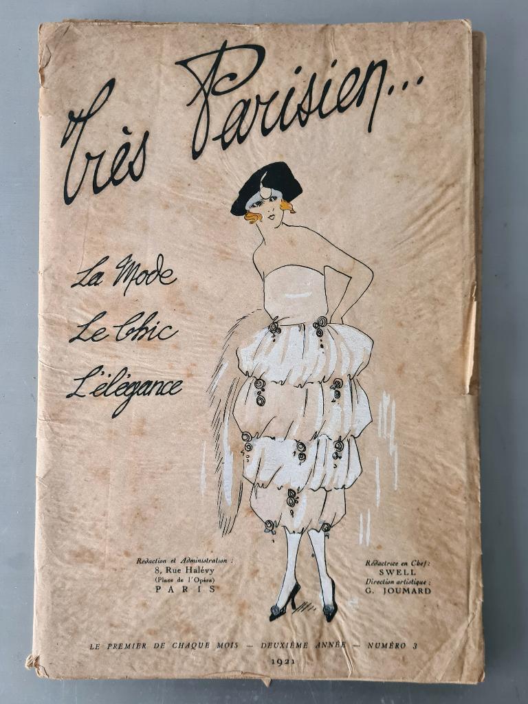 Tres Parisien modetijdschrift 1921 kleding art deco mode, Ophalen of Verzenden, Gelezen, Overige typen