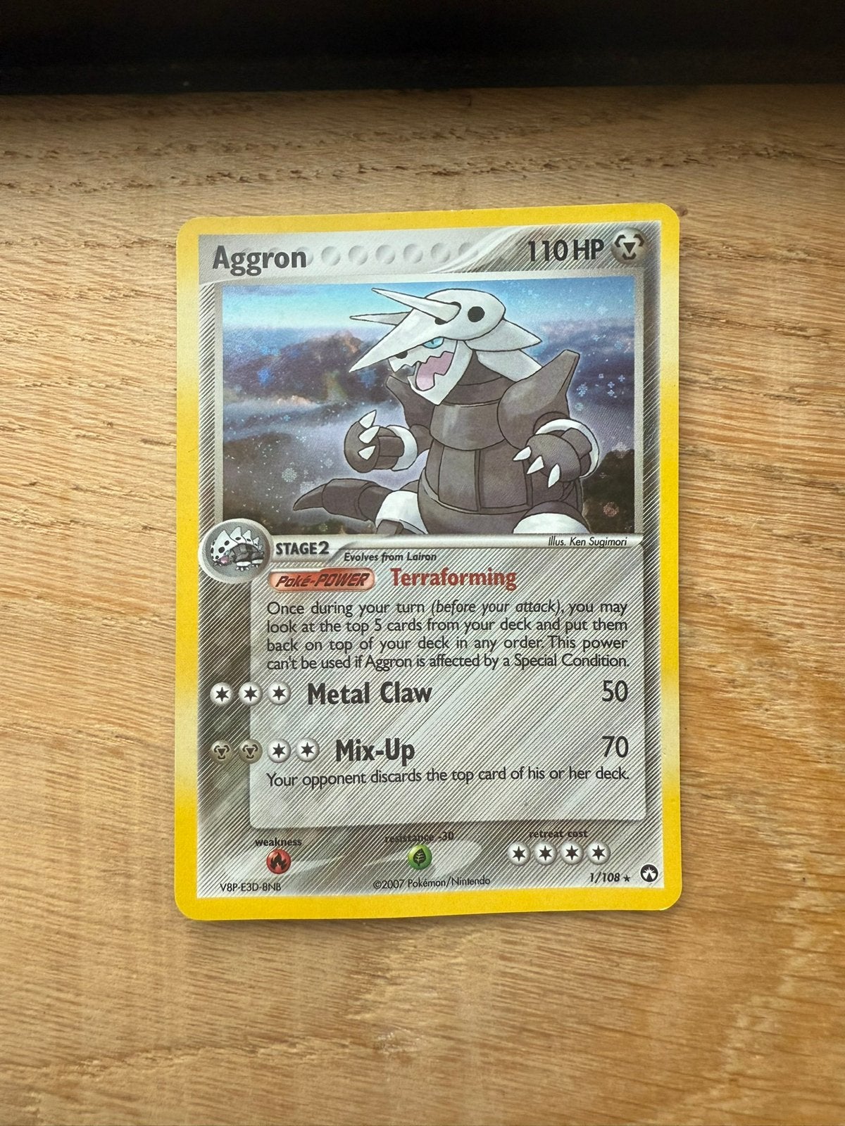 Aggron #1/108, Ophalen of Verzenden, Zo goed als nieuw, Losse kaart