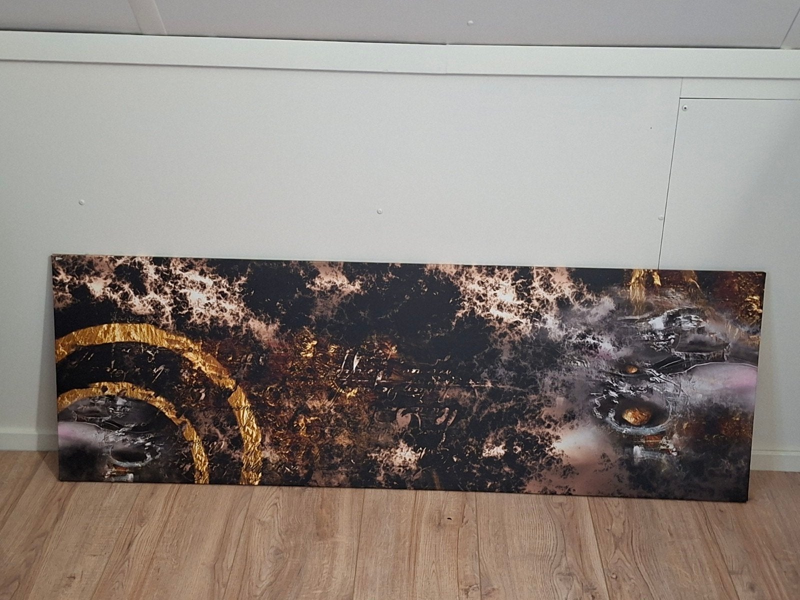 Abstracte print op linnen - 50x150 cm, Ophalen of Verzenden
