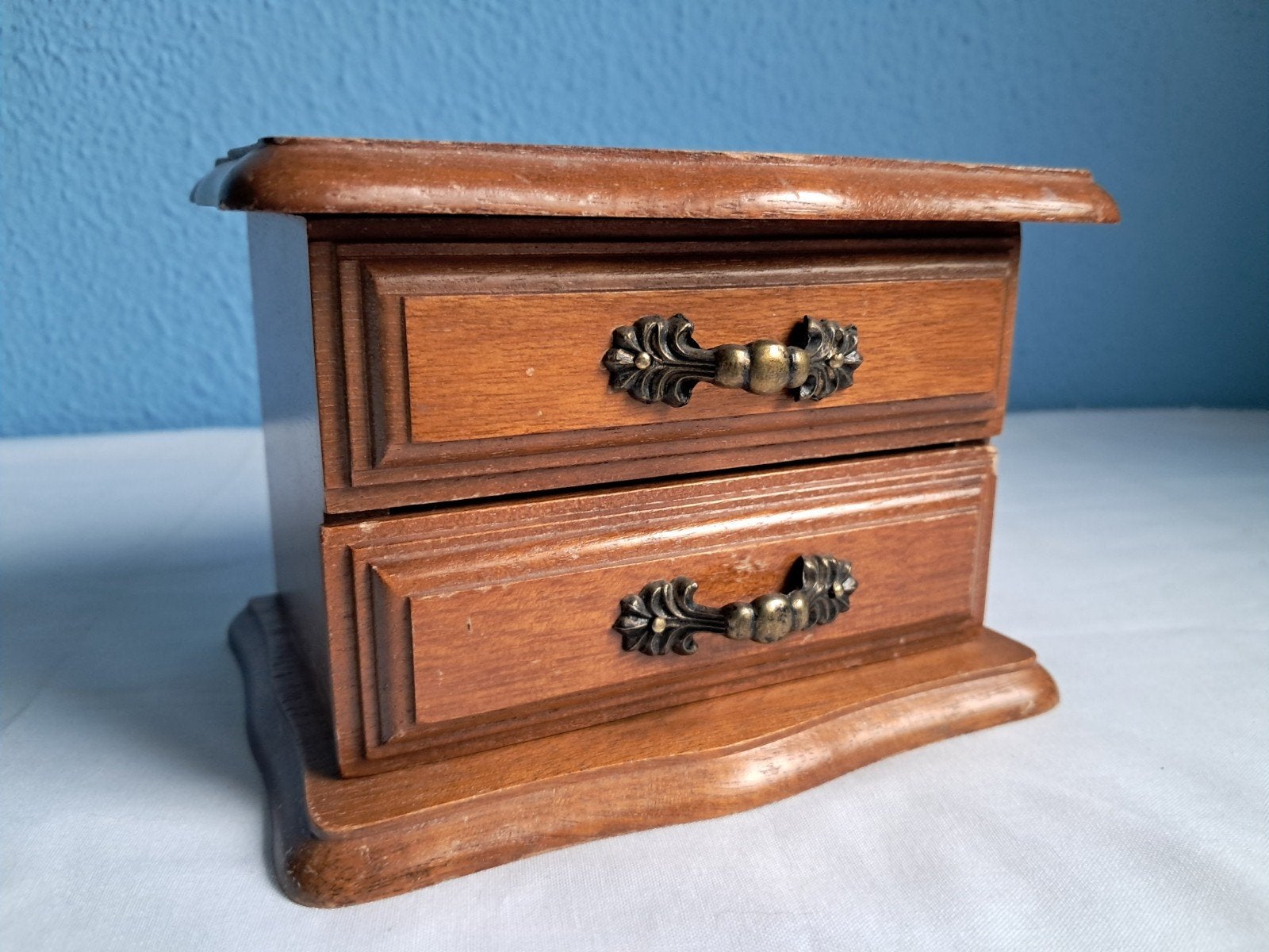 Prachtige vintage houten sieradenkistje., Ophalen of Verzenden