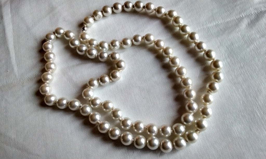 Prachtige ketting Parels Akoya Look Japanse Parels LEES GOED, Ophalen, Nieuw, Wit, Overige materialen