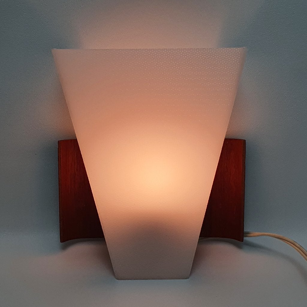 Vintage Scandinavische muurlamp lamp gebogen hout, Ophalen of Verzenden, Zo goed als nieuw, Hout