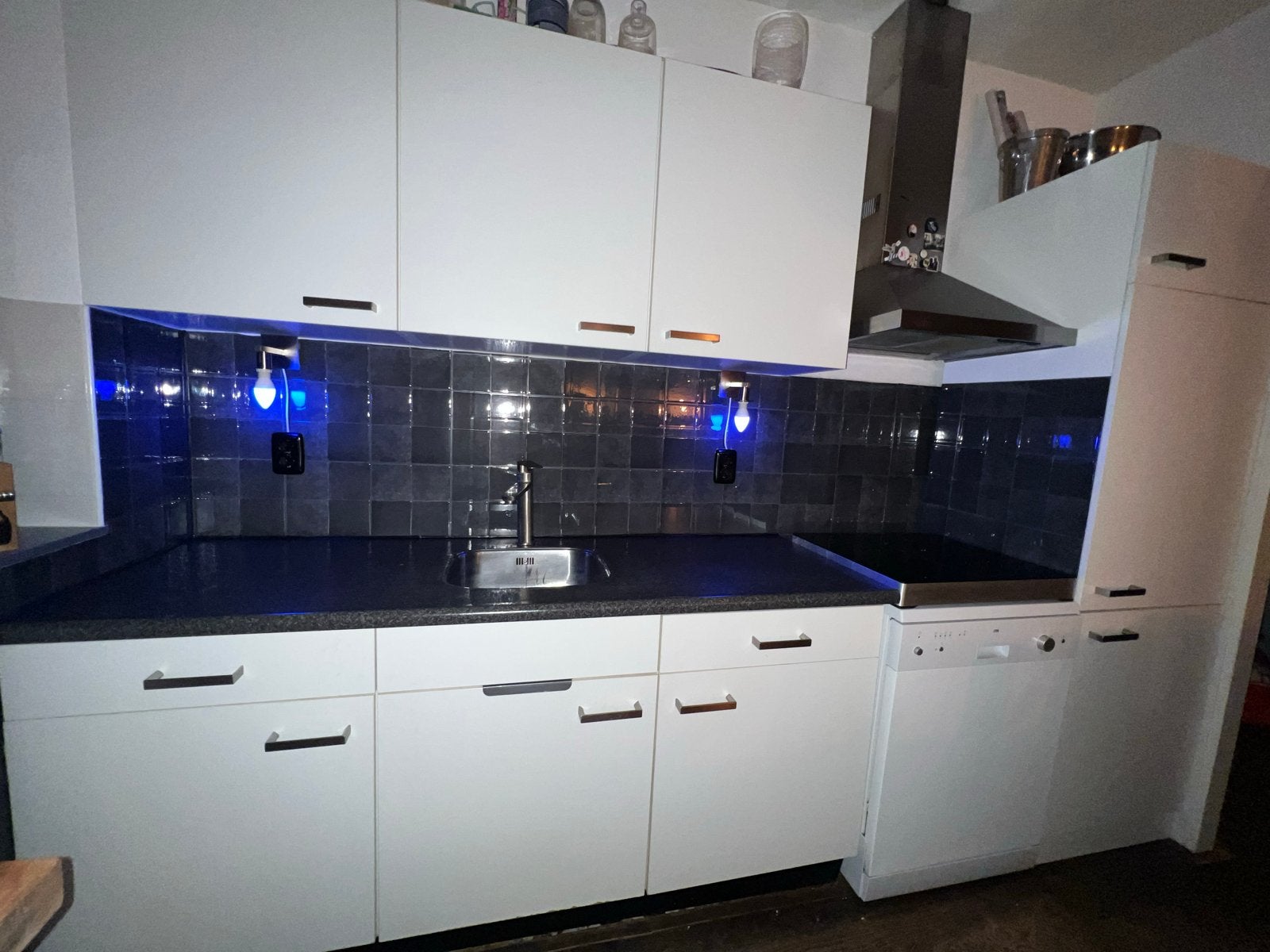 Witte BOVEN keukenkastjes incl handgrepen., Ophalen, Gebruikt, Wit, Minder dan 100 cm