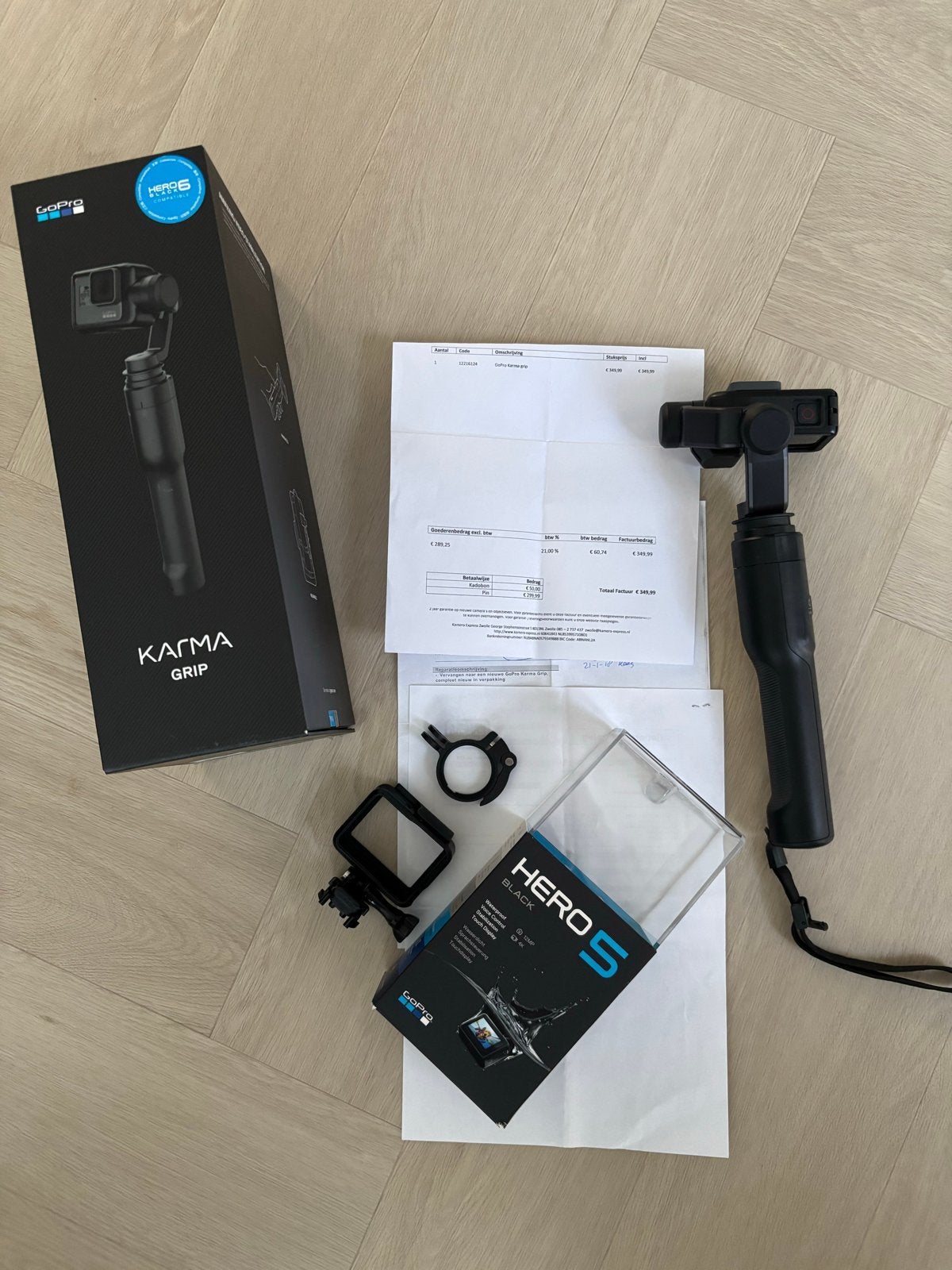 GoPro Karma Grip + Hero 5 - Zo goed als nieuw, Ophalen of Verzenden, Zo goed als nieuw, GoPro