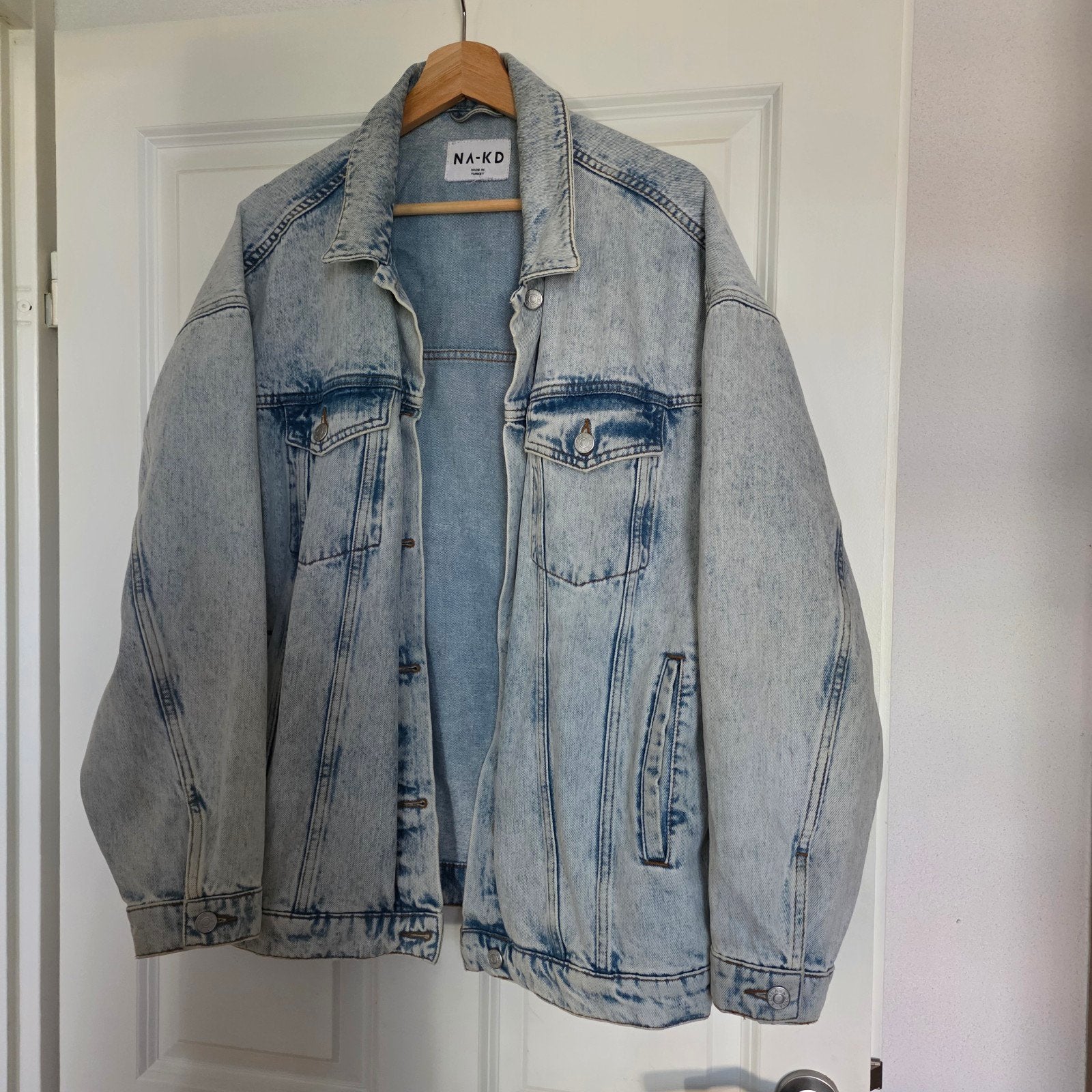 NA-KD oversized denim jack in maat XL, NA-KD, Blauw, Maat 46/48 (XL) of groter, Ophalen of Verzenden