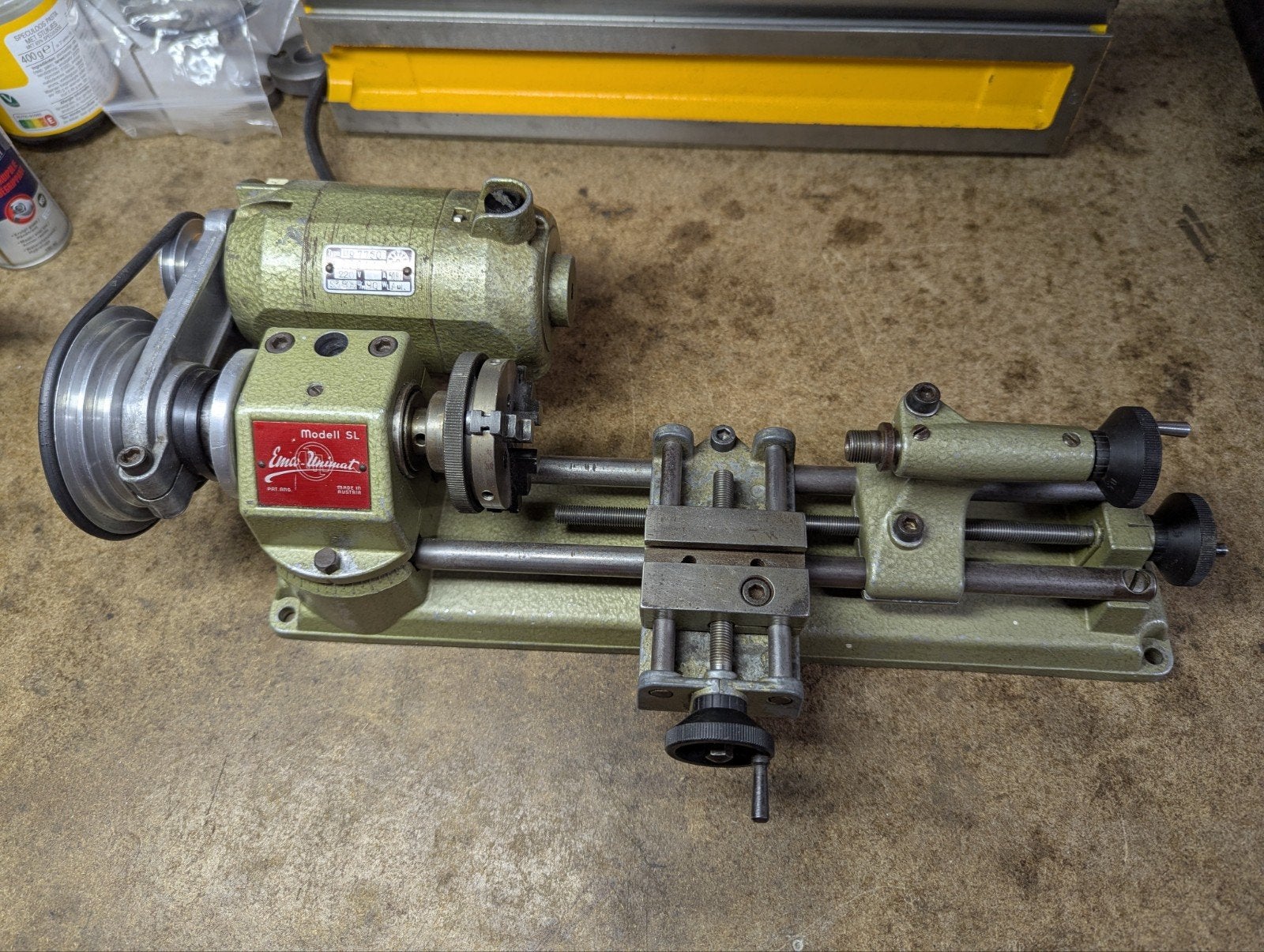 Emco Unimat SL + accessoires, Ophalen, Gebruikt, Metaaldraaibank, Minder dan 500 mm