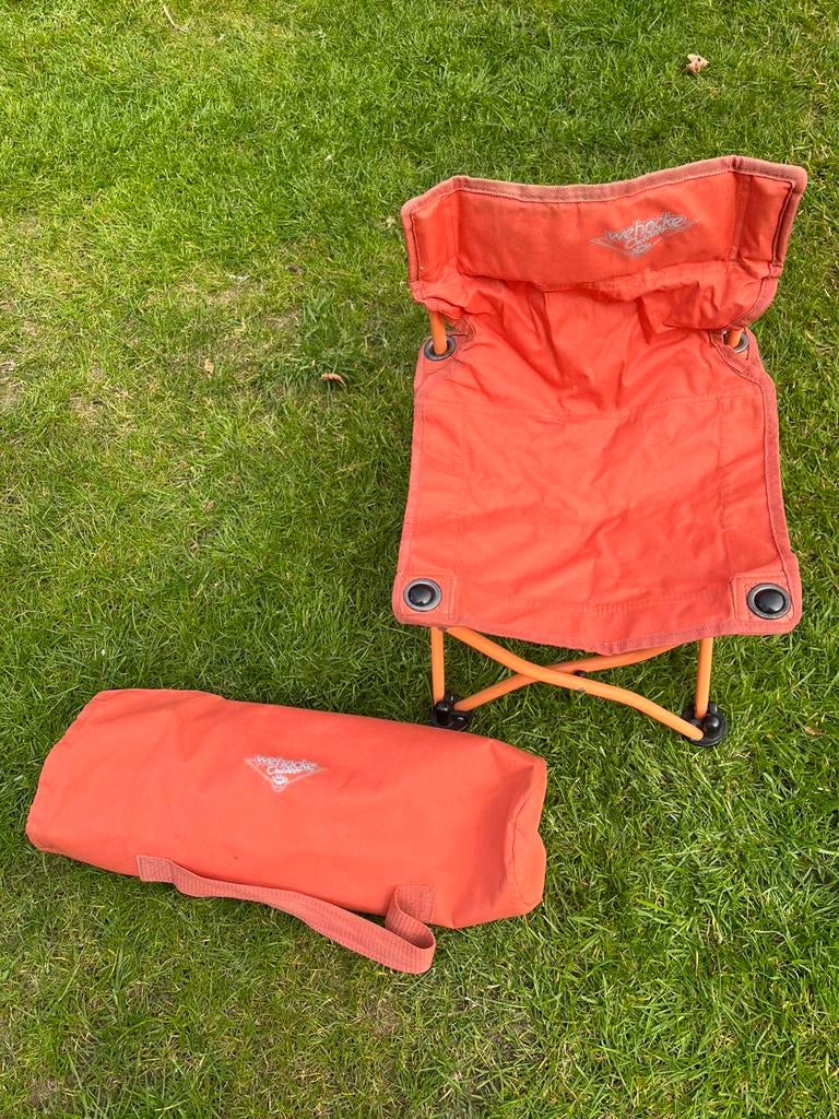 Wehncke campingstoel oranje tot 80 kg kind of motor, Ophalen of Verzenden, Zo goed als nieuw, Campingstoel