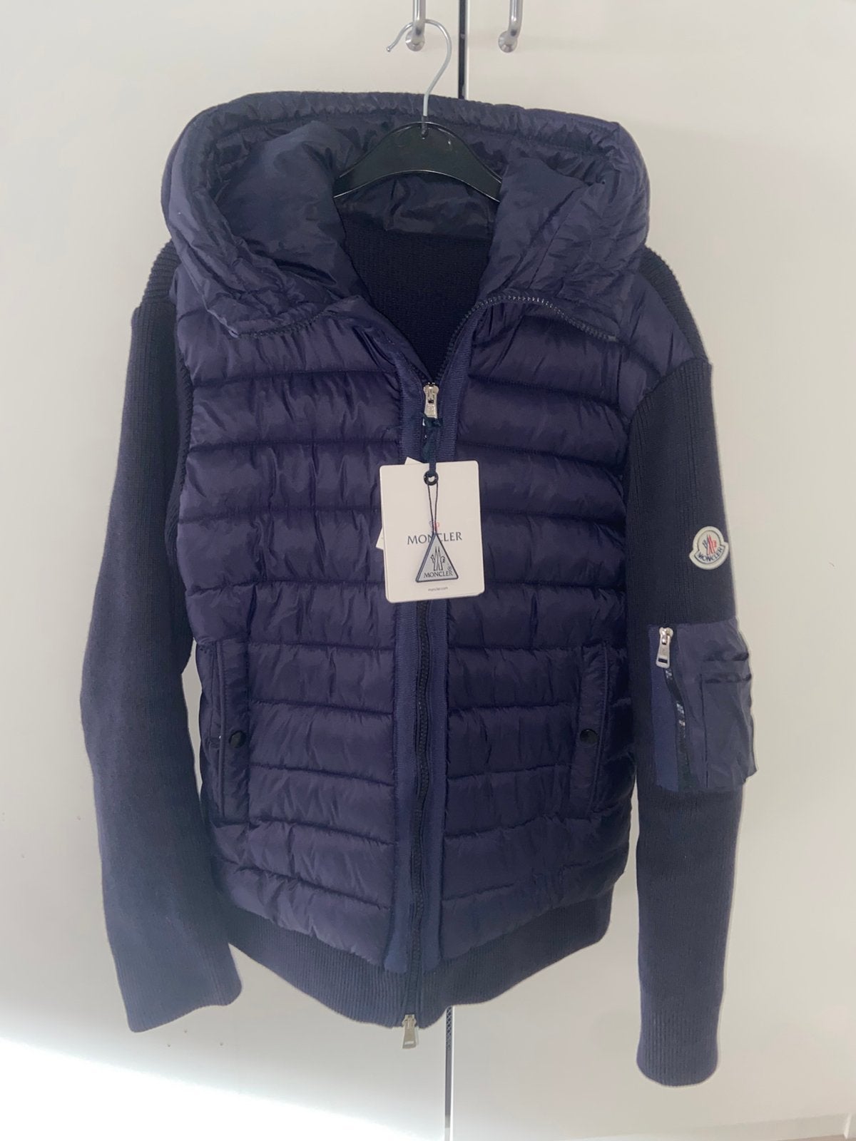 Moncler Cardigan Navy Blue, Ophalen of Verzenden, Zo goed als nieuw, Maat 46 (S) of kleiner, Blauw
