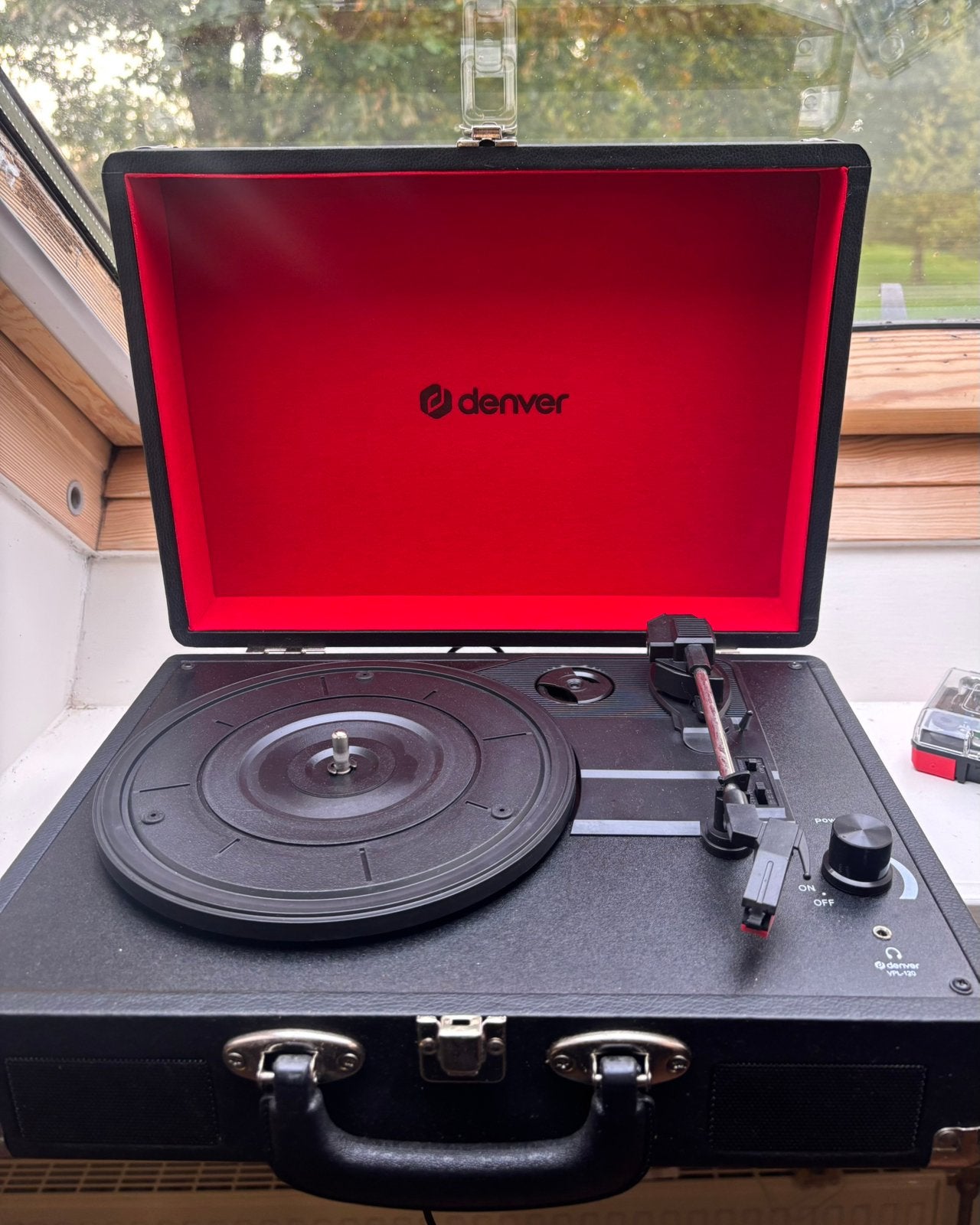 denver portable turntable vpl 120, Zo goed als nieuw, Automatisch, Platenspeler, Ophalen