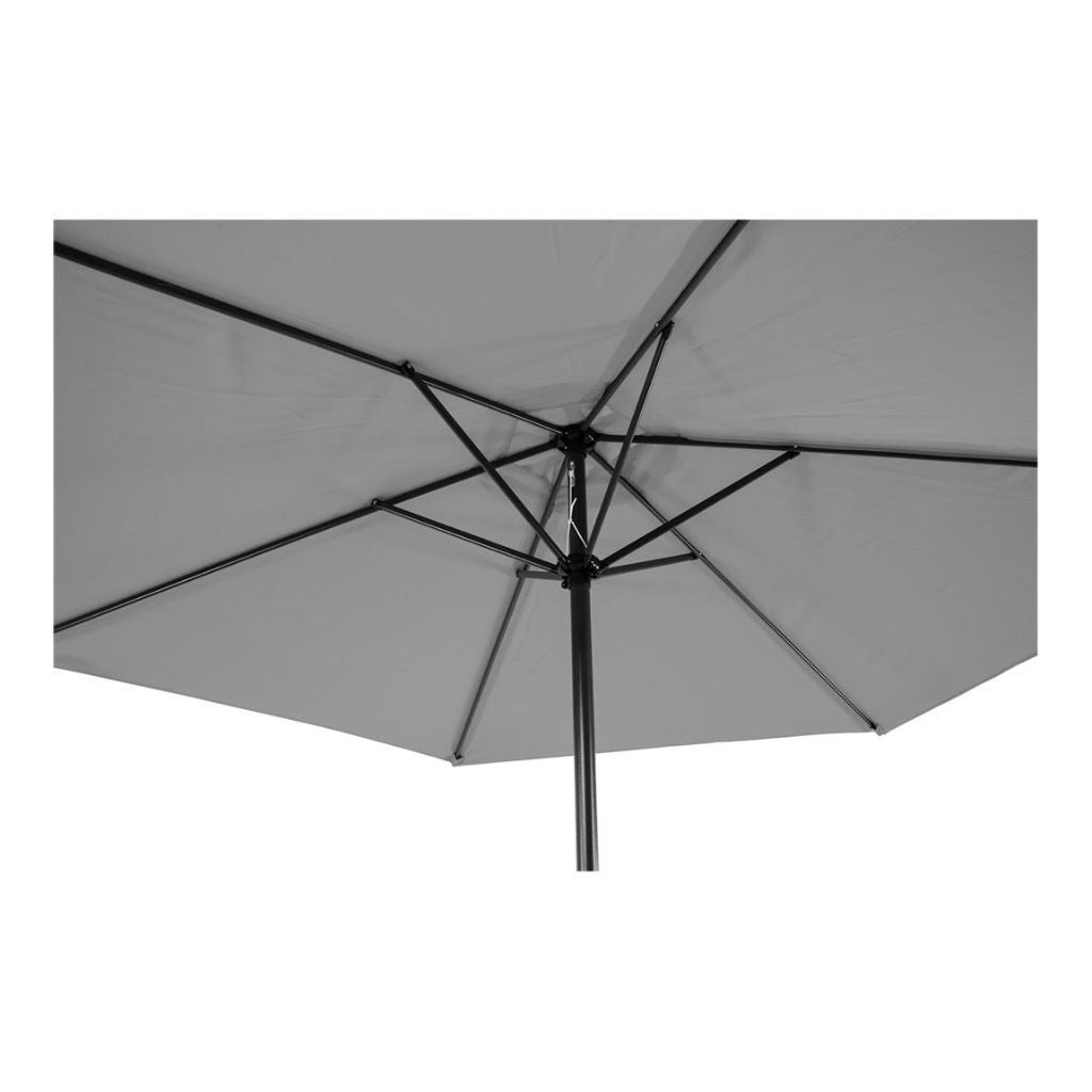 Parasol 3 meter met molen en 6 baleinen lichtgrijs, Info@edvonline.nl, Inductorstraat 9b 3903 KA Veenendaal, Nieuw, EDV Online BV
