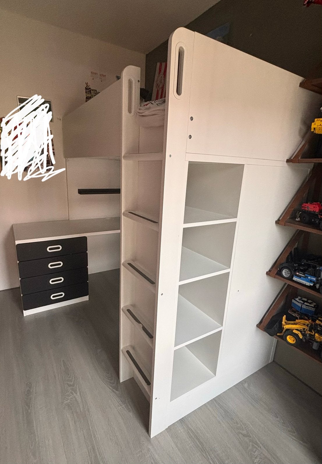 Ikea Smastad hoogslaper wit, Ophalen, Gebruikt, Hoogslaper
