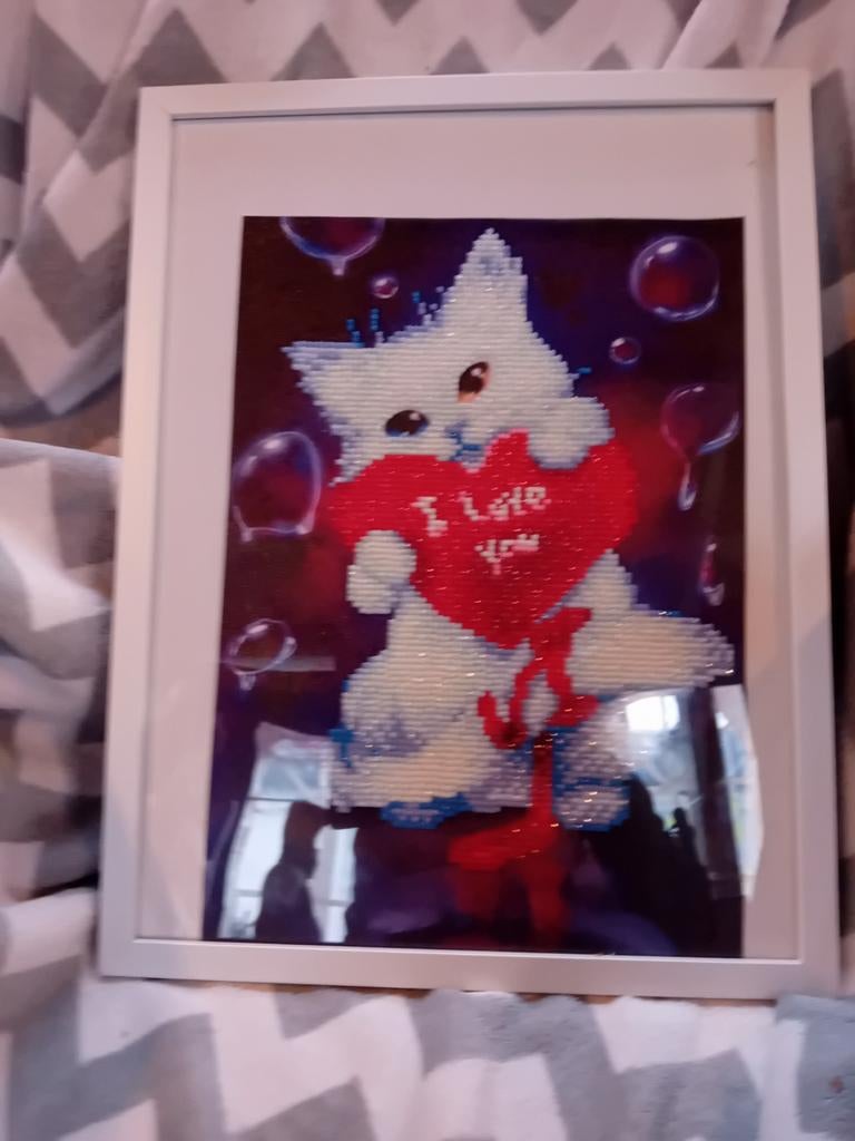 Diamond painting schilderij poesje, Ophalen of Verzenden, Nieuw, Knutselwerk