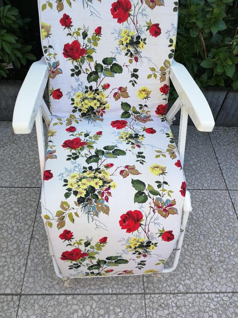 KURZ relaxstoel/ligstoel. Vintage. Bloemen., Caravans en Kamperen, Ophalen