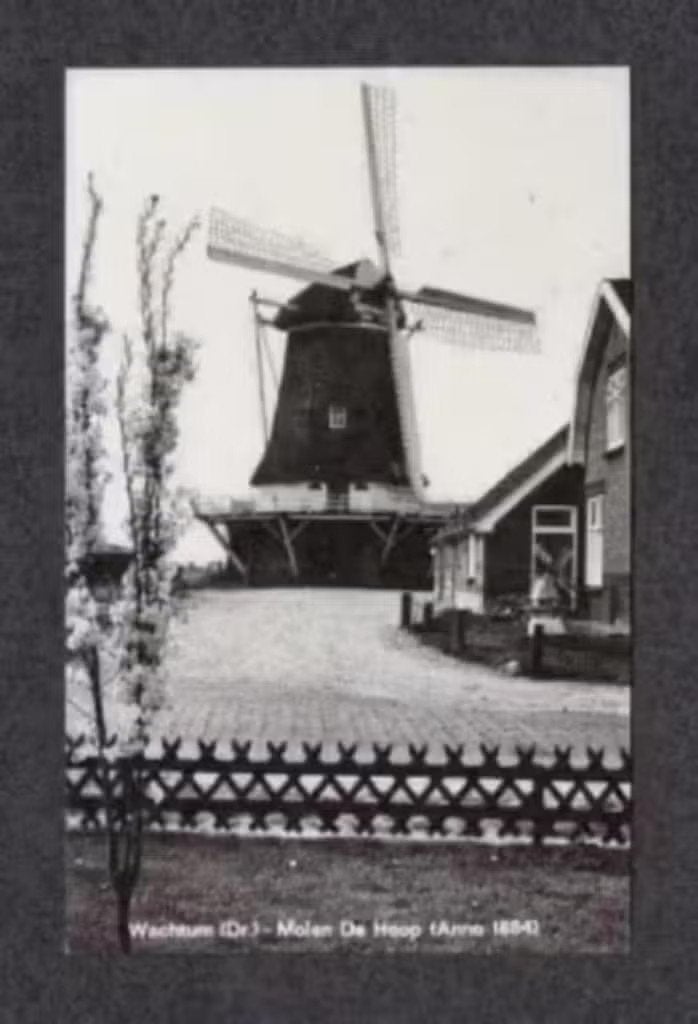 Wachtum Molen De Hoop., Verzamelen, Ophalen of Verzenden, 1960 tot 1980, Gelopen, Drenthe