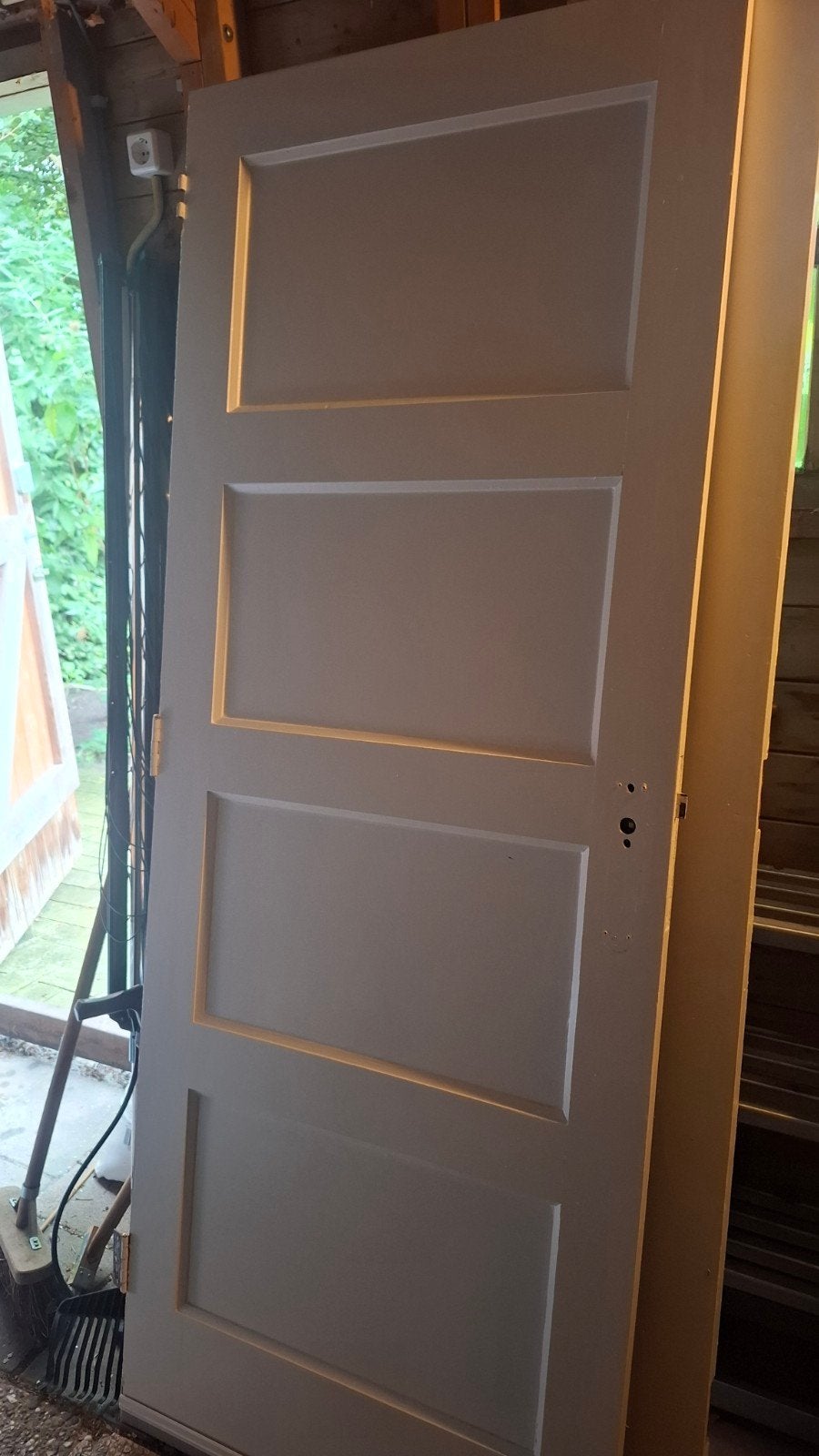 Jaren '30 Binnendeur, paneeldeur - Vier Vakken, Doe-het-zelf en Verbouw, Ophalen, Gebruikt, Binnendeur, 200 tot 215 cm