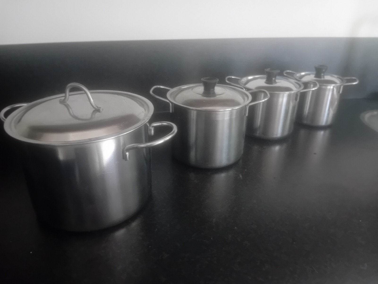 RVS camping pannen te koop 4 stuks, Ophalen of Verzenden, Gebruikt, Rvs, Pannenset