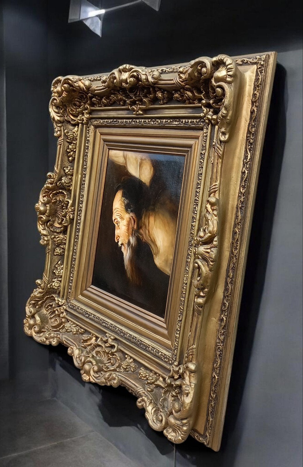 Schilderij olieverf op doek in zeer apart in mooie lijst, Antiek en Kunst, Ophalen of Verzenden