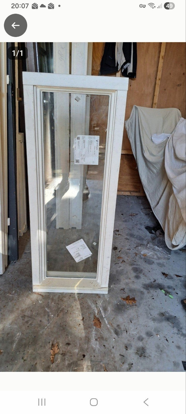 Nieuw kozijn met glas, 44x115 cm, direct te plaatsen, Doe-het-zelf en Verbouw, Ophalen, Gevelraam of Ruit, Minder dan 80 cm, 80 tot 120 cm