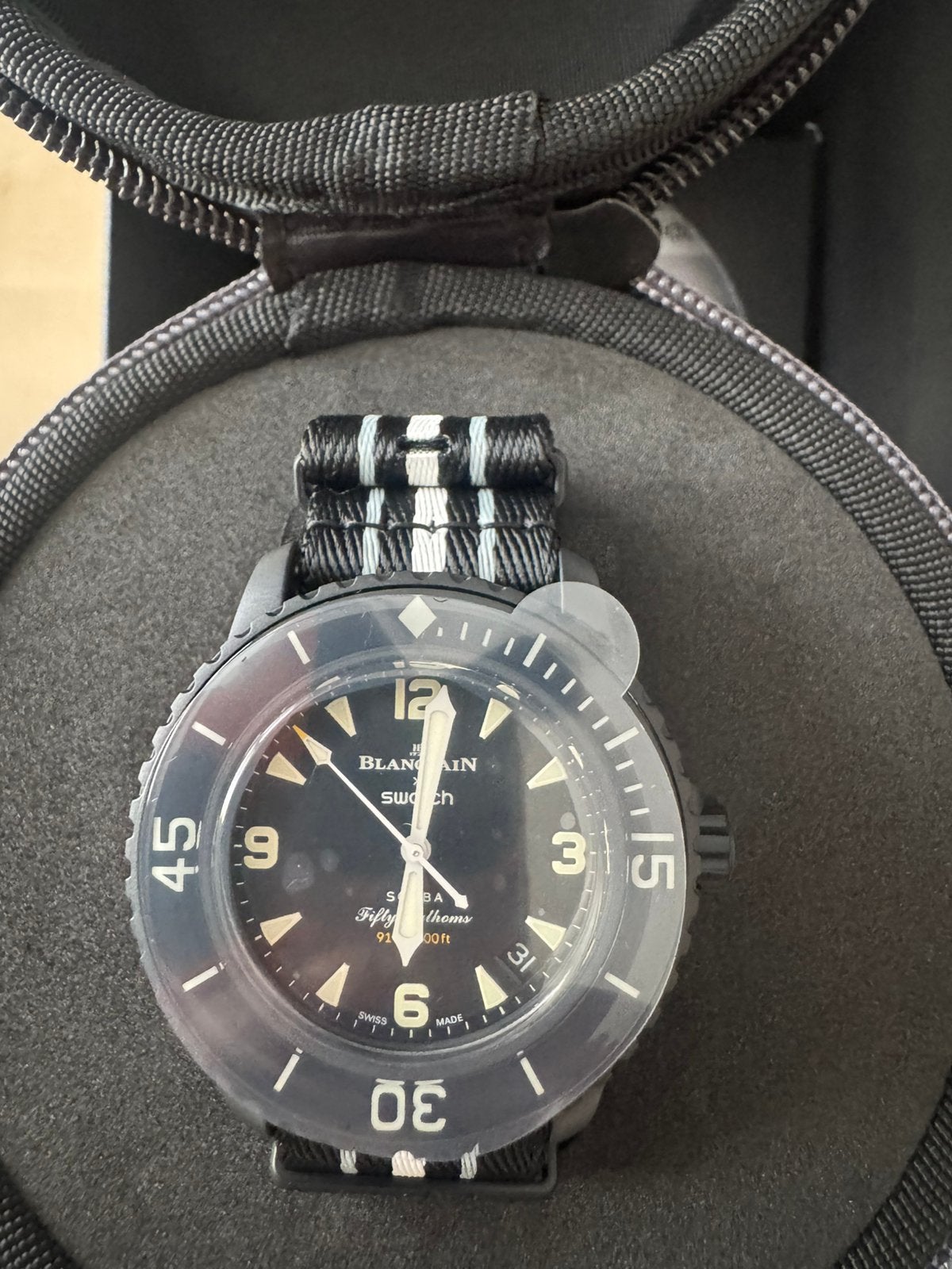 Blancpain x Swatch Scuba Fifty Fathoms Ocean ofStorms NIEUW!, Kunststof, Polshorloge, Nieuw, Ophalen of Verzenden