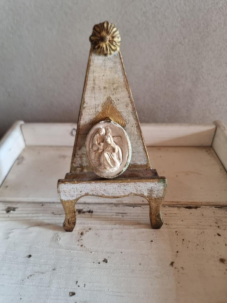 Oud meerschuim relikwie jezus met engel 1 * schapenweide *, Ophalen of Verzenden