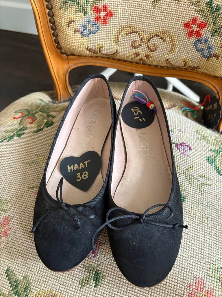 Zwarte ballerina's - Maat 38, Ophalen of Verzenden, Gedragen, Zwart, Ballerina's