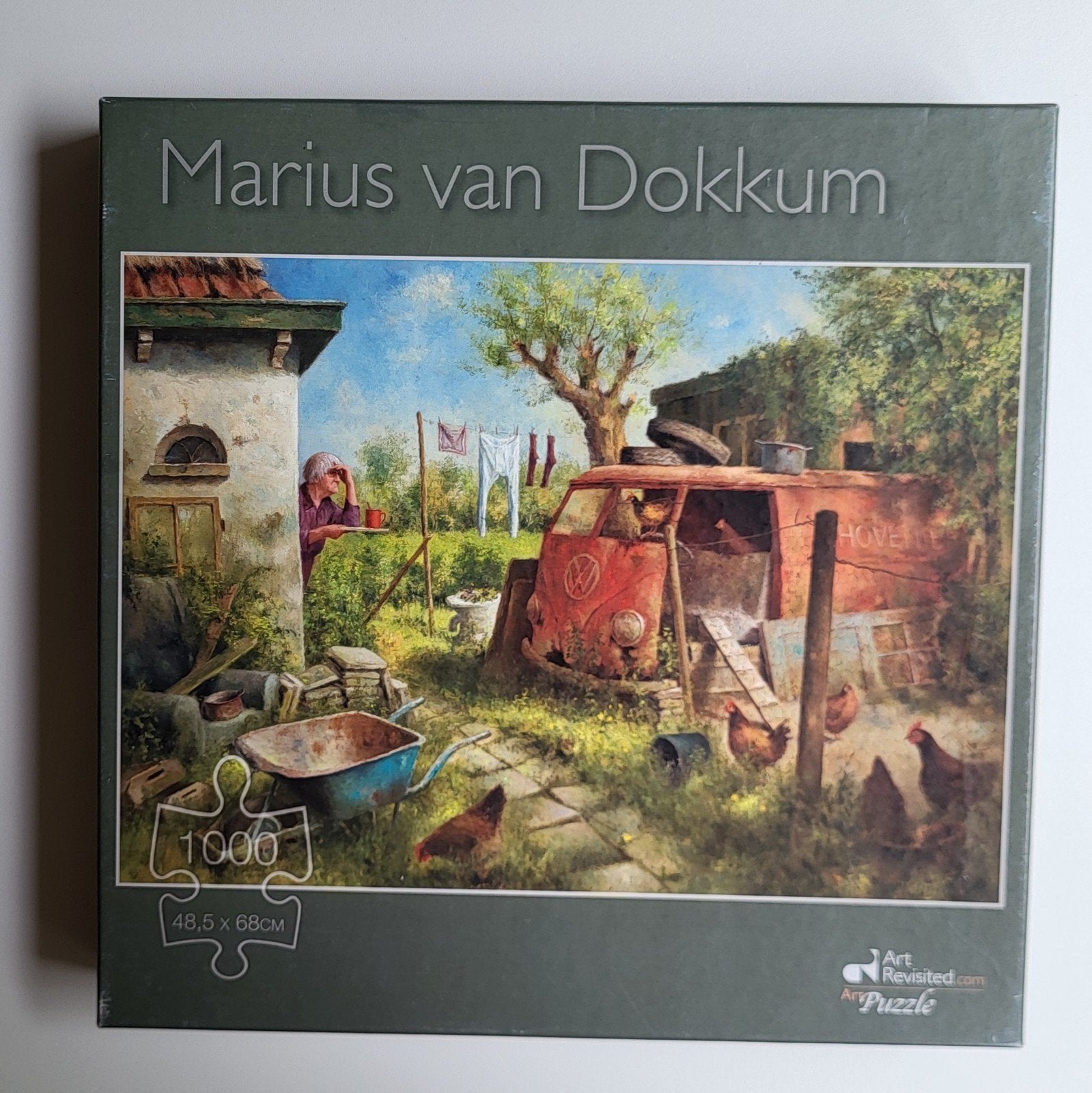 Marius van Dokkum Kippenhok puzzel 1000 stukjes, Hobby en Vrije tijd, Denksport en Puzzels, Ophalen of Verzenden, 500 t/m 1500 stukjes